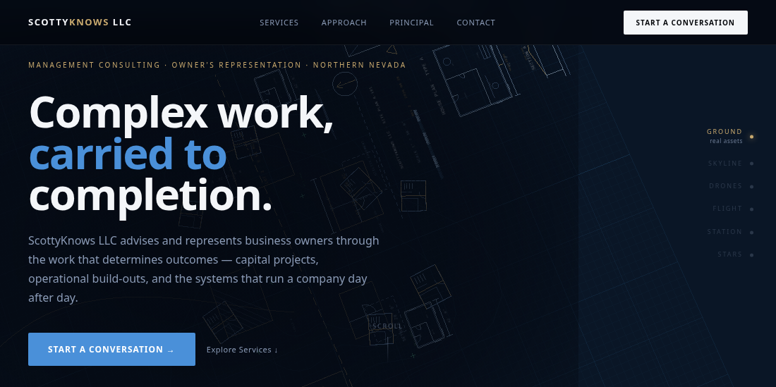 Scroll-driven 3D experience site